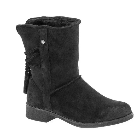 NWT abeo Pro Blaine Black Suede Sheep Sheerling Winter Boots - Picture 1 of 6